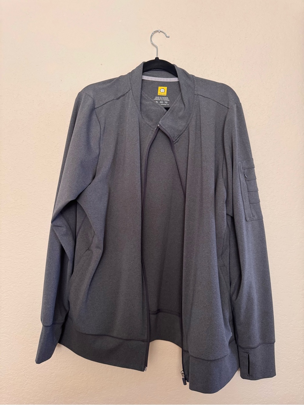 WonderWink Charcoal Zip-Front Bomber Jacket